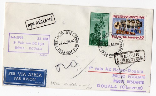 1969 posta aerea italiana - posta,